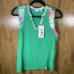 Lady Hagen Women's Tropical Piece Sleeveless Golf Polo S Lush Green WGH11414